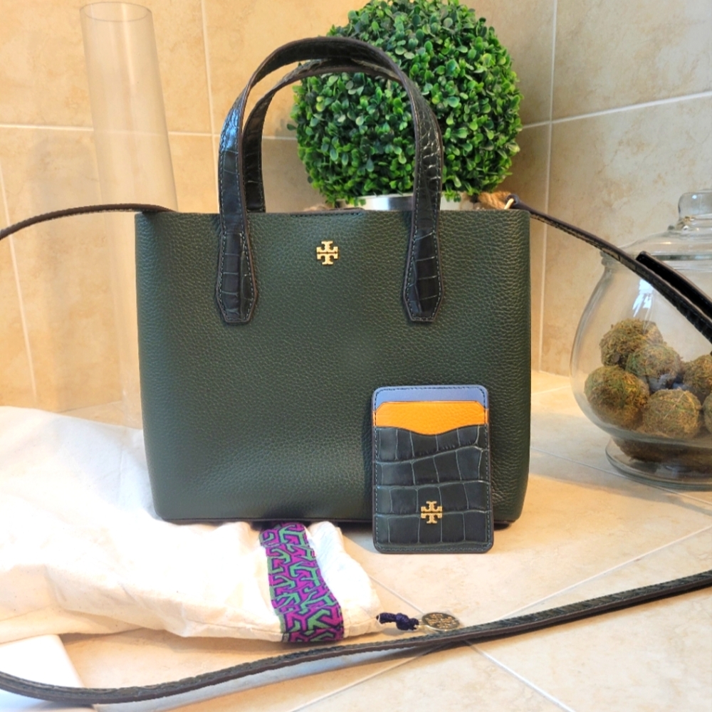 Tory Burch Blake embossed small tote with matching wallet